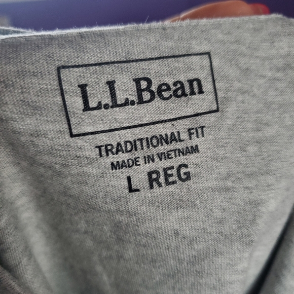 L.L. BEAN Traditional Fit Gray Short Sleeve Henley T-Shirt Size Large - Picture 4 of 8